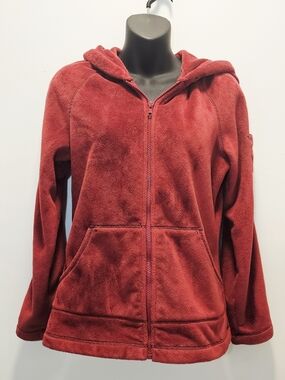 Kristen Blake Red Plush Zip Hoodie Womens Small